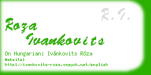 roza ivankovits business card